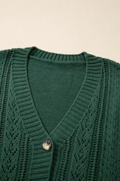 Discount Dear-Lover Open Knit Drop Shoulder Sweater Cardigan Canton