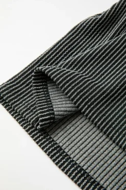 Discount Dear-Lover Corded Knit Pocketed Loose Fit T Shirt Carbon Grey