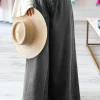 Sale Dear-Lover Mineral Wash Button Fly Waist Wide Leg Jeans Carbon Grey