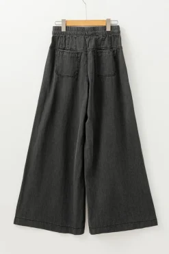 Sale Dear-Lover Mineral Wash Button Fly Waist Wide Leg Jeans Carbon Grey