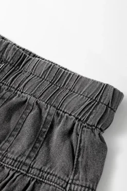 Sale Dear-Lover Mineral Wash Button Fly Waist Wide Leg Jeans Carbon Grey