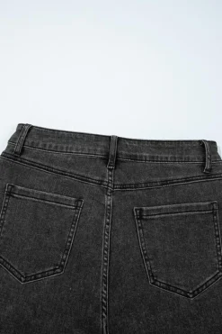 Best Dear-Lover Raw Hem High Waist Denim Shorts Carbon Grey