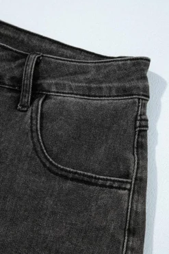 Best Dear-Lover Raw Hem High Waist Denim Shorts Carbon Grey