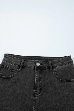 Best Dear-Lover Raw Hem High Waist Denim Shorts Carbon Grey