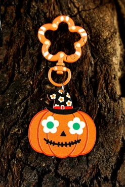 Fashion Dear-Lover Acrylic Witch Pumpkin Face Halloween Keychain Carrot