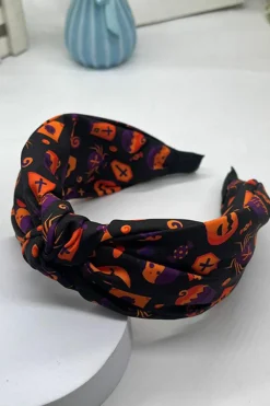 Outlet Dear-Lover Halloween Pattern Print Knotted Headband Carrot