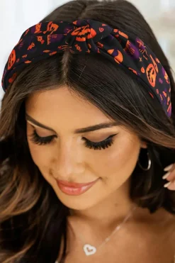 Outlet Dear-Lover Halloween Pattern Print Knotted Headband Carrot