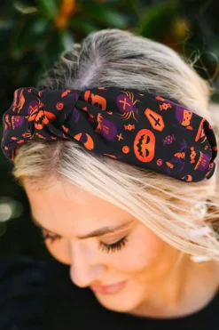 Outlet Dear-Lover Halloween Pattern Print Knotted Headband Carrot