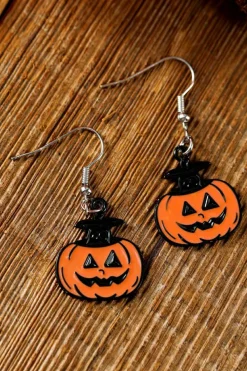 Discount Dear-Lover Pumpkin Face Halloween Necklace Earrings Jewelry Set Carrot