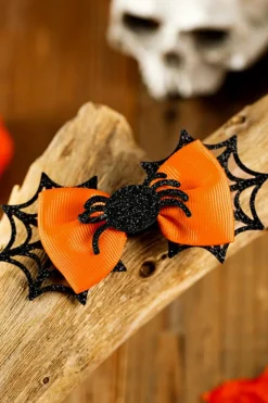 Online Dear-Lover Spider Web Bowknot Halloween Hair Clip Carrot