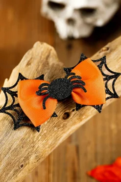 Online Dear-Lover Spider Web Bowknot Halloween Hair Clip Carrot