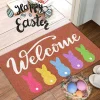 Fashion Dear-Lover Colorful Bunny Printed Entrance Mat Chestnut