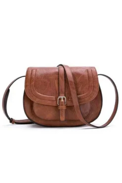 Best Dear-Lover Flapped Magnetic Buckle PU Leather Shoulder Bag Chestnut