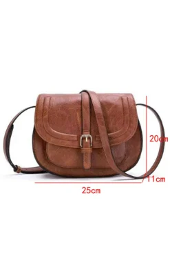 Best Dear-Lover Flapped Magnetic Buckle PU Leather Shoulder Bag Chestnut