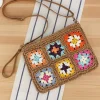 Hot Dear-Lover Flower Straw Woven Single Shoulder Bag Chestnut