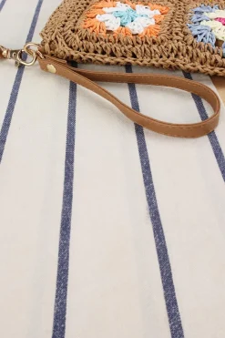 Hot Dear-Lover Flower Straw Woven Single Shoulder Bag Chestnut