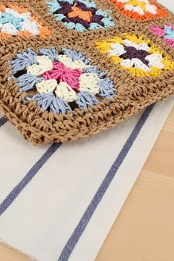 Hot Dear-Lover Flower Straw Woven Single Shoulder Bag Chestnut