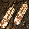 Hot Dear-Lover Leopard Double Layer Geometric Hook Dangle Earrings Chestnut