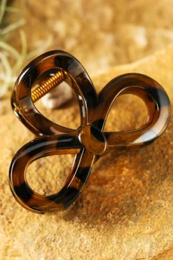 Best Dear-Lover Leopard Print Hollow Out Hair Claw Clip Chestnut