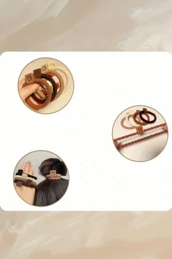 Best Dear-Lover 5pcs Smile Face Decor Braided Hair Ties Chestnut