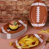 Discount Dear-Lover 10pcs/set Game Day Rugby Football Shape Disposable Paper Plates Chestnut