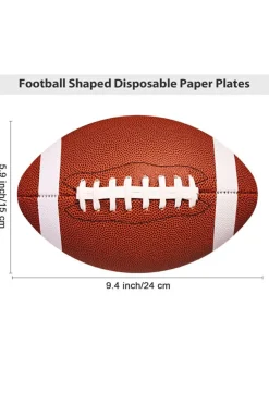 Discount Dear-Lover 10pcs/set Game Day Rugby Football Shape Disposable Paper Plates Chestnut