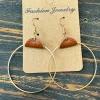 Clearance Dear-Lover PU Leather Hoop Earrings Chestnut