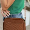Outlet Dear-Lover Quilted Faux Leather Crossbody Bag 22*6*16cm Chestnut
