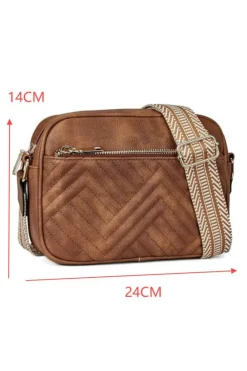 Outlet Dear-Lover Quilted Faux Leather Crossbody Bag 22*6*16cm Chestnut