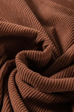 Outlet Dear-Lover Ribbed Corduroy Oversized Sweatshirt Chestnut