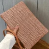 Outlet Dear-Lover Straw Woven Wrist Strap Zipper Large Wallet Chestnut