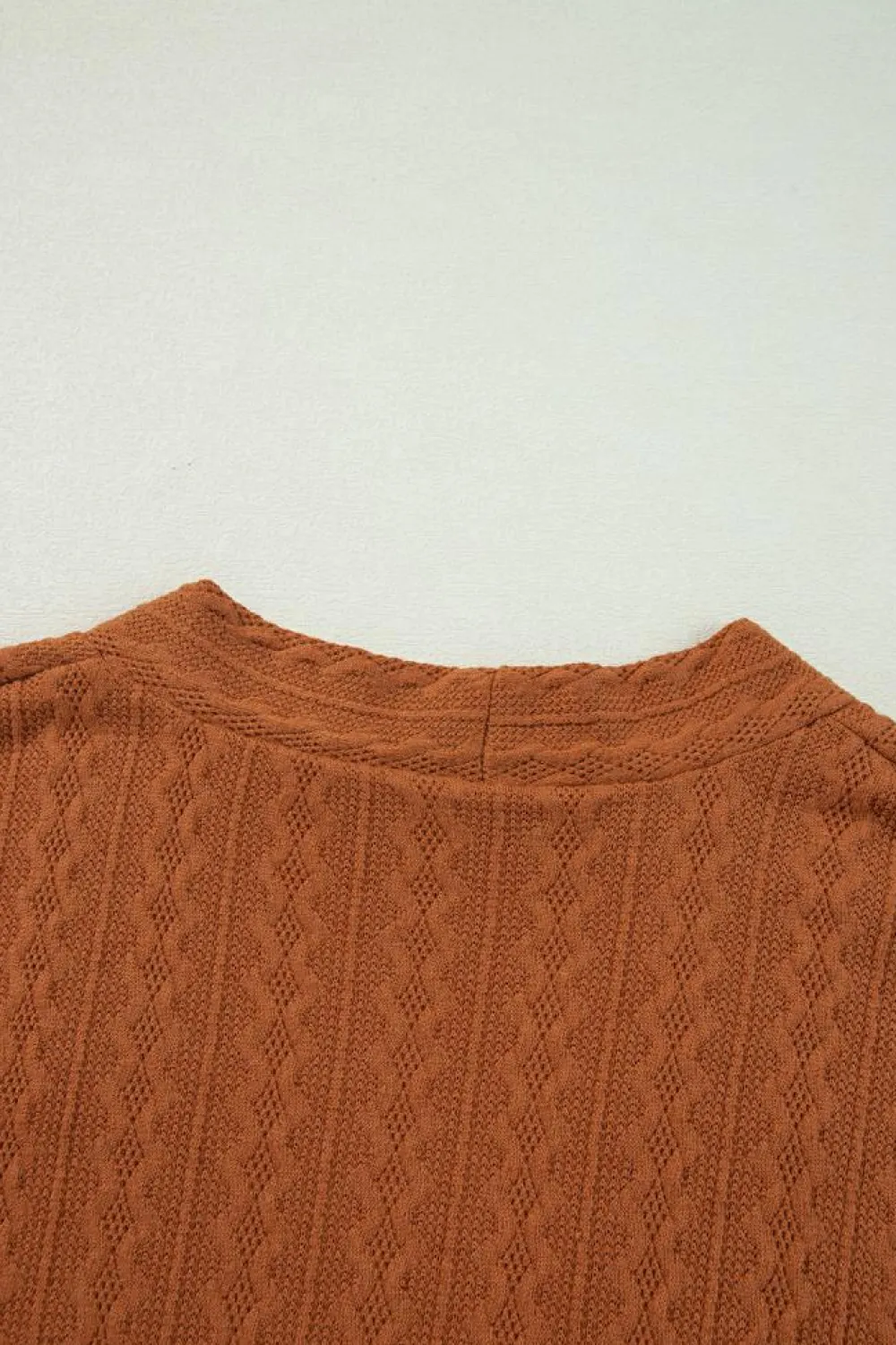 Outlet Dear-Lover Textured Knit Side Pockets Open Front Cardigan Chestnut