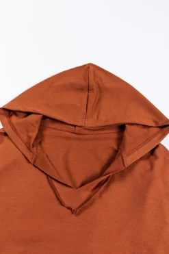 New Dear-Lover V Neck Kangaroo Pocket Oversized Hoodie Chestnut