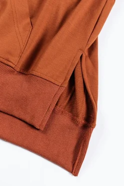 New Dear-Lover V Neck Kangaroo Pocket Oversized Hoodie Chestnut