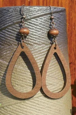 Fashion Dear-Lover Vintage Hollowed Waterdrop Shape Hook Earrings Chestnut