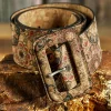 Hot Dear-Lover Western Floral Print Faux Leather Waist Belt Chestnut