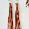 Fashion Dear-Lover Western Turquoise O-ring Tassel Earrings Chestnut