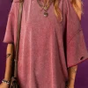 Outlet Dear-Lover One Shoulder Half Sleeve Oversized Tunic T Shirt Clay