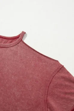 Outlet Dear-Lover One Shoulder Half Sleeve Oversized Tunic T Shirt Clay