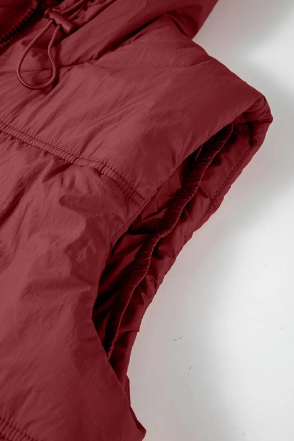 Hot Dear-Lover Zip-up Side Pockets Hooded Puffer Vest Clay