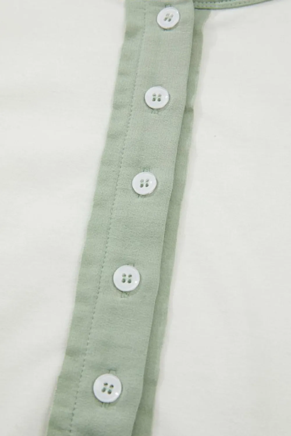 New Dear-Lover Colorblock Raglan Short Sleeve Half Buttons High Low T Shirt Clearly Aqua