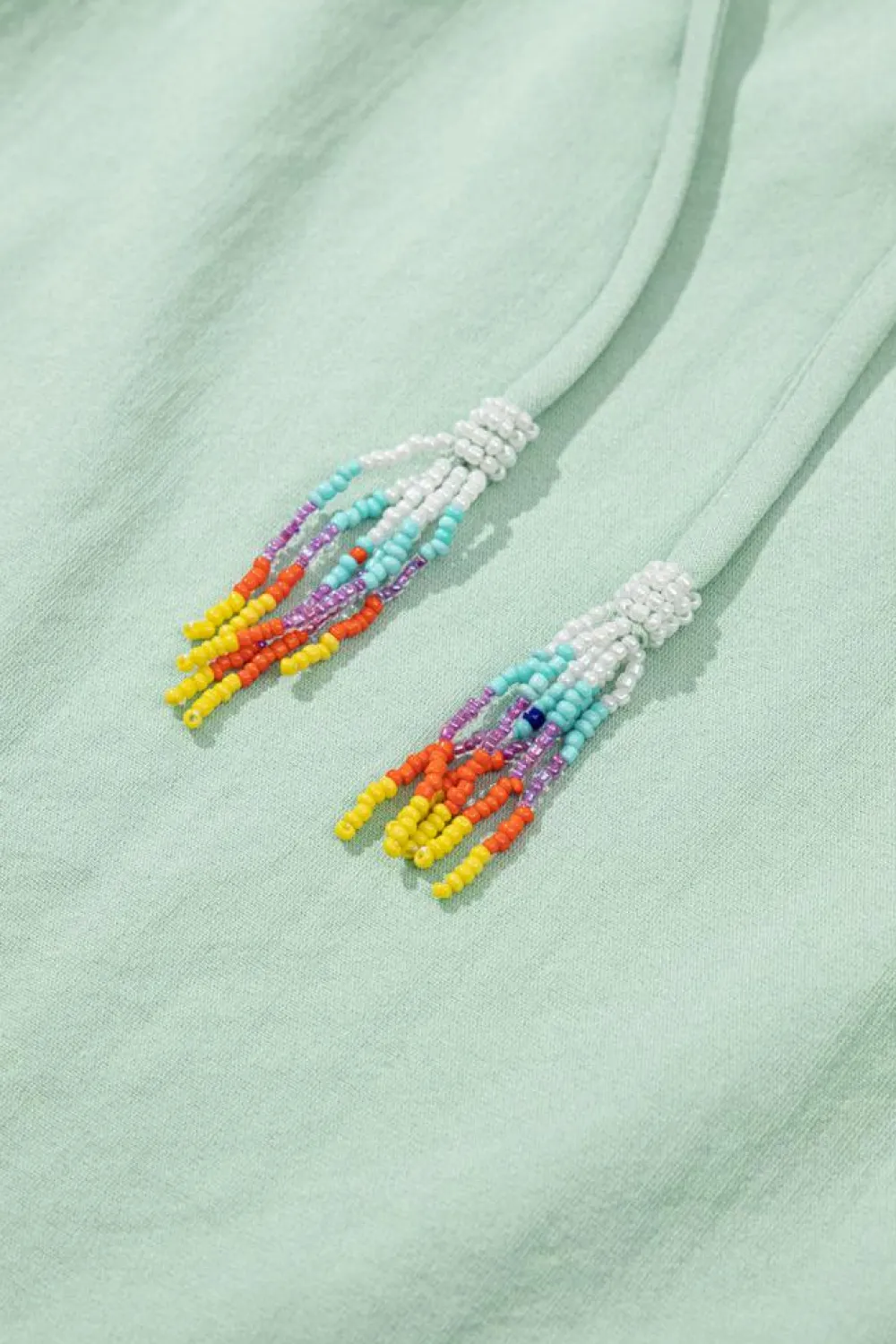 Hot Dear-Lover Floral Embroidered Puff Sleeve Split Neck Blouse Clearly Aqua