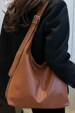 Discount Dear-Lover Adjustable Strap One Shoulder Leather Bag Coffee