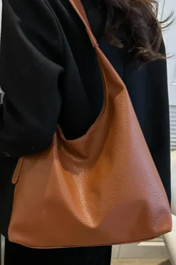 Discount Dear-Lover Adjustable Strap One Shoulder Leather Bag Coffee