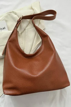 Discount Dear-Lover Adjustable Strap One Shoulder Leather Bag Coffee
