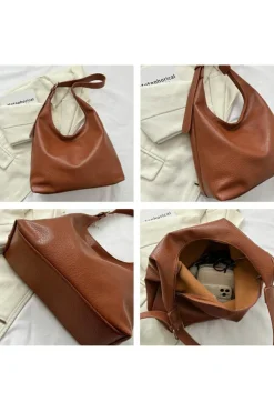 Discount Dear-Lover Adjustable Strap One Shoulder Leather Bag Coffee