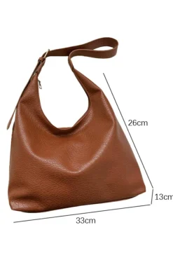 Discount Dear-Lover Adjustable Strap One Shoulder Leather Bag Coffee
