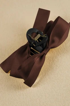 Discount Dear-Lover Bow Decor Large Hair Claw Clip Coffee