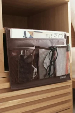 Sale Dear-Lover Canvas Bedside Storage Hanging Bag Coffee