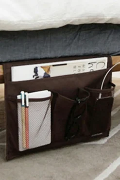 Sale Dear-Lover Canvas Bedside Storage Hanging Bag Coffee
